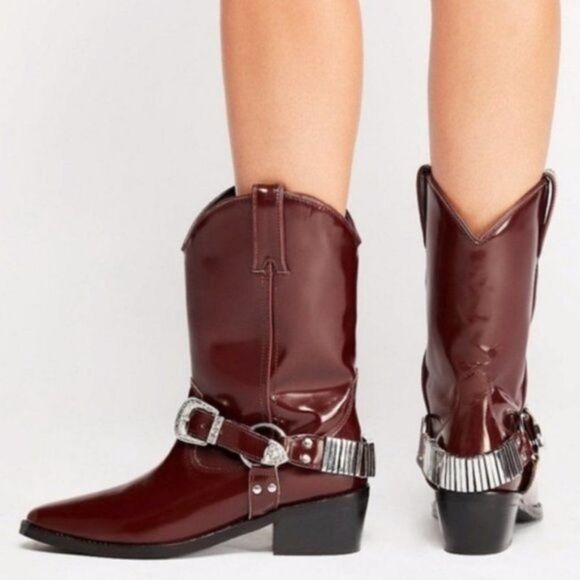 NWOB FREE PEOPLE Ridge Leather Western Boots 37 - Picture 5 of 13